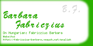 barbara fabriczius business card